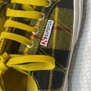 Superga Plaid Yellow Sneakers 7.5